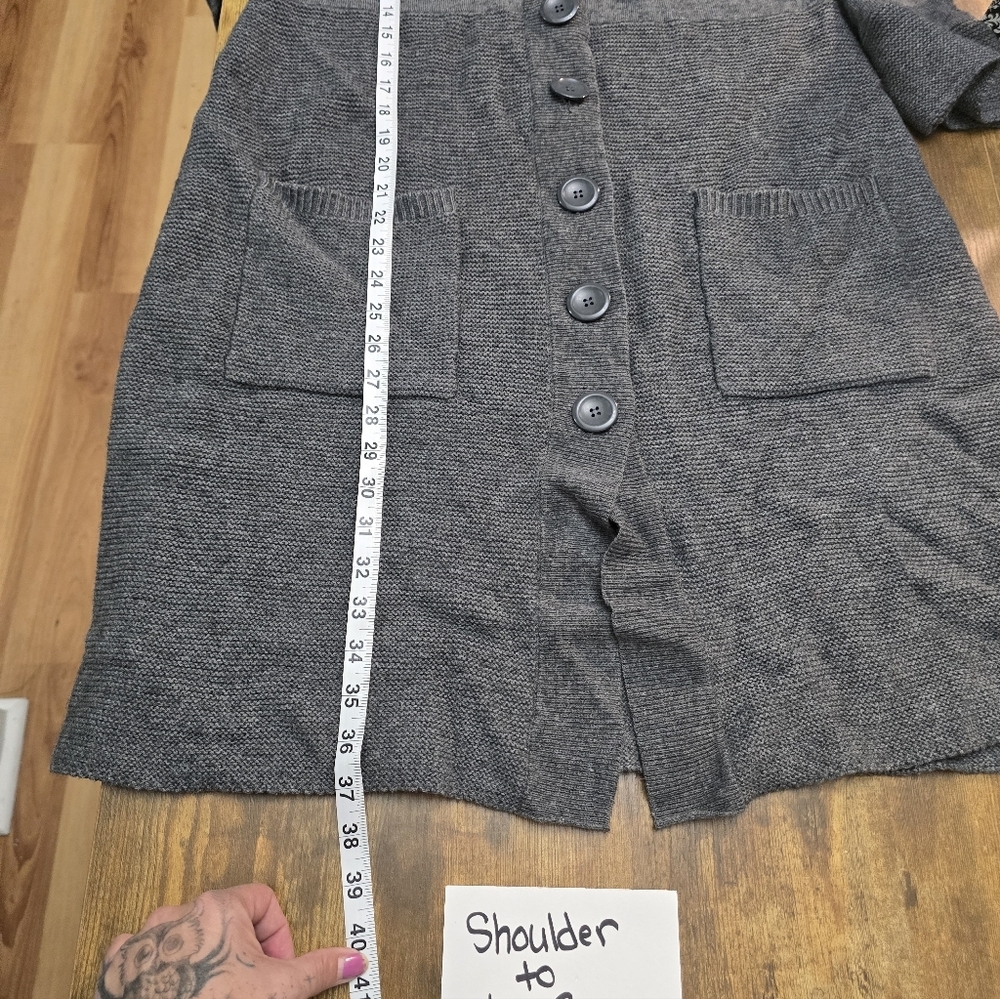 Rabbit Rabbit Rabbit Designs 55% Wool Gray Button-Up Sweater Womens Size XL - Picture 9 of 10